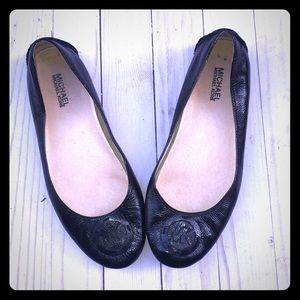 Michael Kors Black Leather Flats 9.5